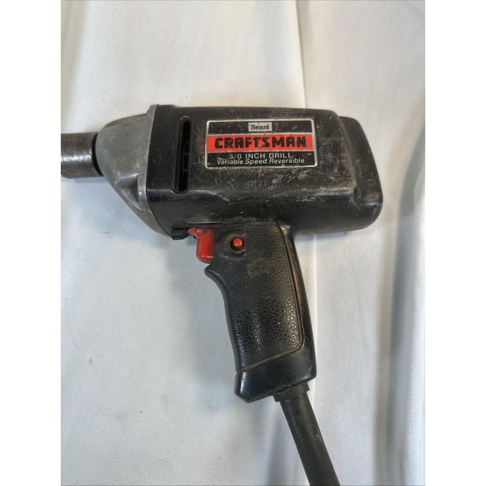 Vintage Sears Craftsman 3/8" Drill 315. 10510 Variable Speed Reverse w/Chuck Key